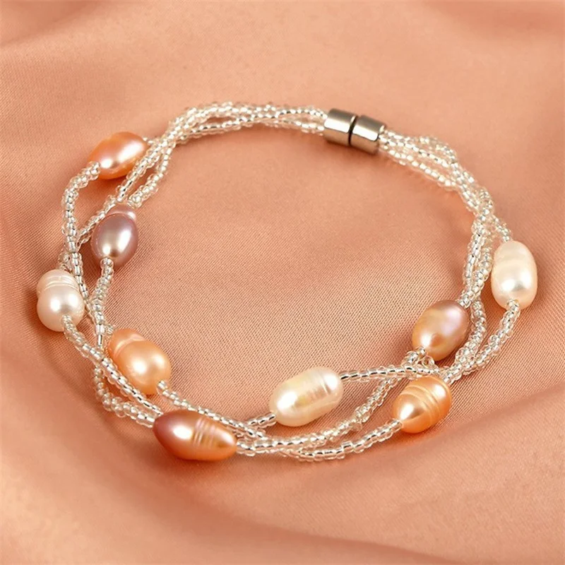 100% настоящий пресноводный жемчуг Многоцветный комплект ювелирных изделий