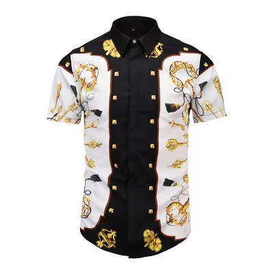 shirt13 EDSON ARANTES, мужская рубашка, модная, необычная, роскошный дизайн, платье с принтом, рубашка, мужская, с длинным рукавом, 3D, Цветочный, повседневная, приталенная, вечерние, рубашки - Цвет: shirt13