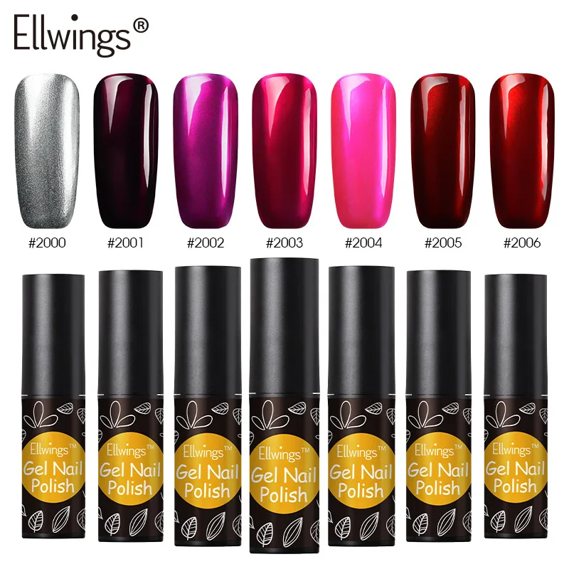 Ellwings 1 шт. титановый красный лак для ногтей Дизайн Блеск Металлический зеркальный