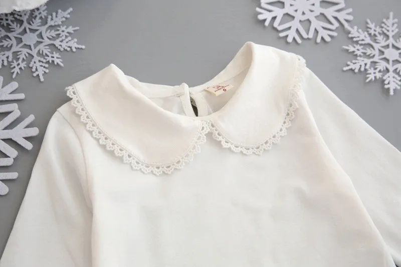 2018 весенние блузки принцессы для девочек детская одежда школьная белая блузка