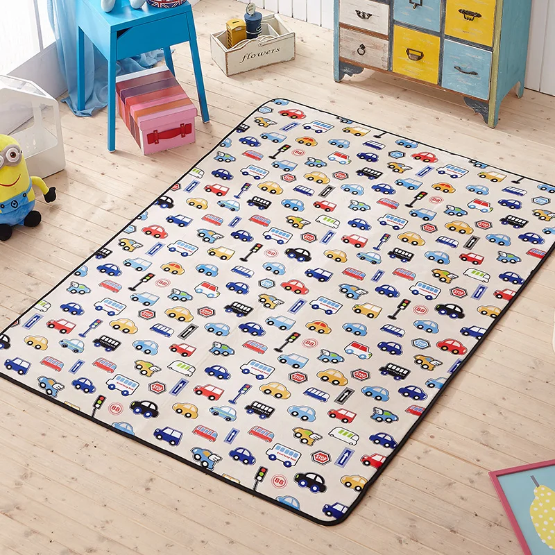 Милый красочный мягкий плюшевый коврик для йоги с мультяшными автомобилями