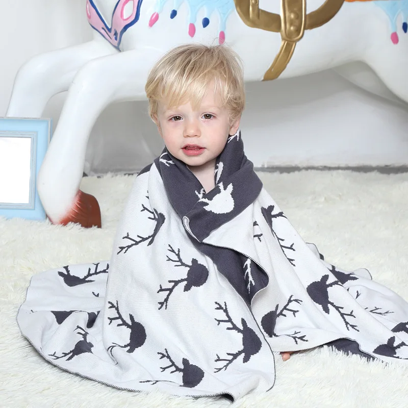 2017 детское трикотажное одеяло с рисунком козы из мультфильма Мягкое хлопковое
