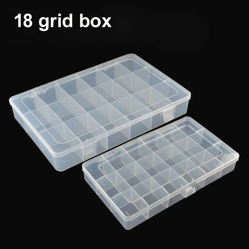 Hot New 18 Grid Transparent Plastic Storage Box Jewelry Earring Case Small Objects tool parts bag