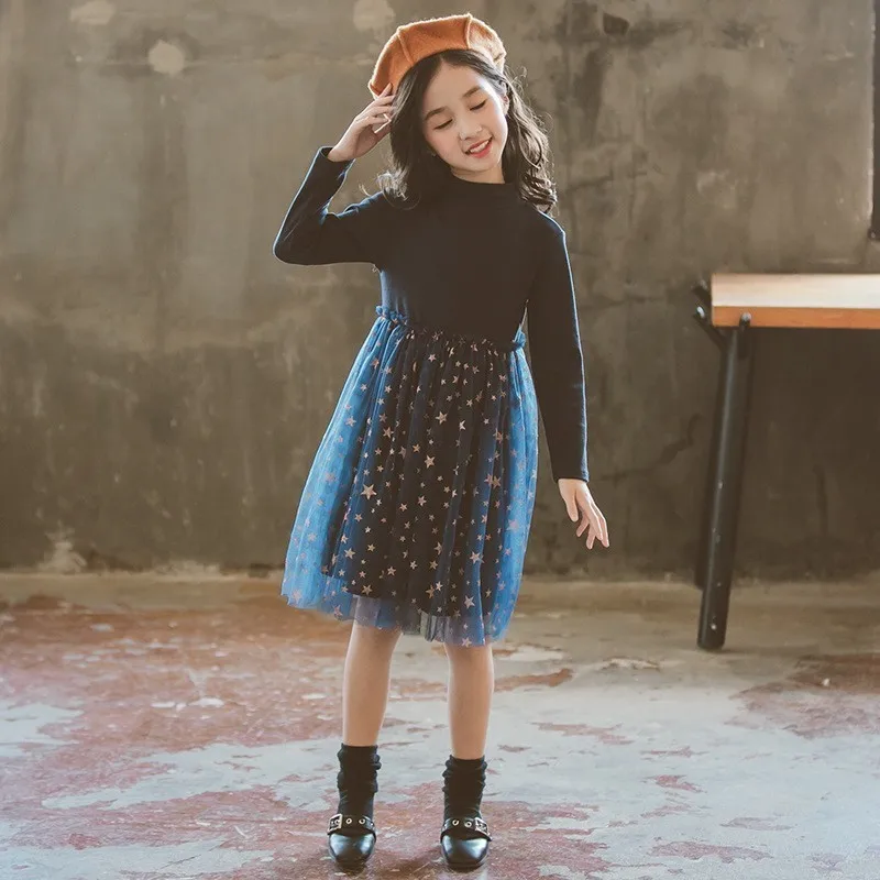 Флисовое черное теплое платье принцессы для девочек-подростков детская вечерняя