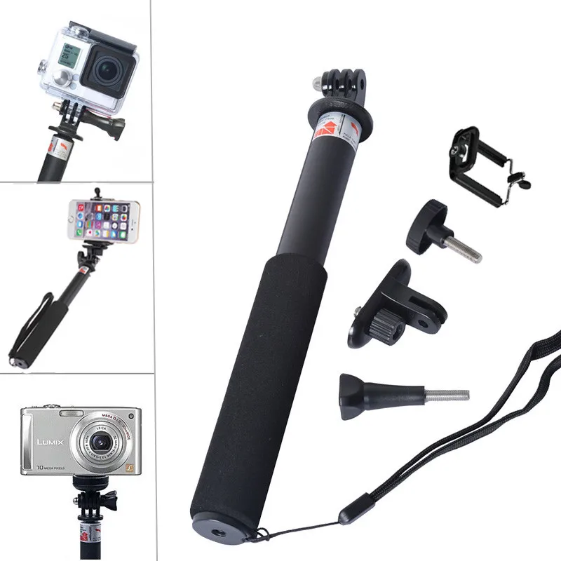 Селфи палки ручной Выдвижной полюс монопод палка + держатель телефона для Gopro HERO 8