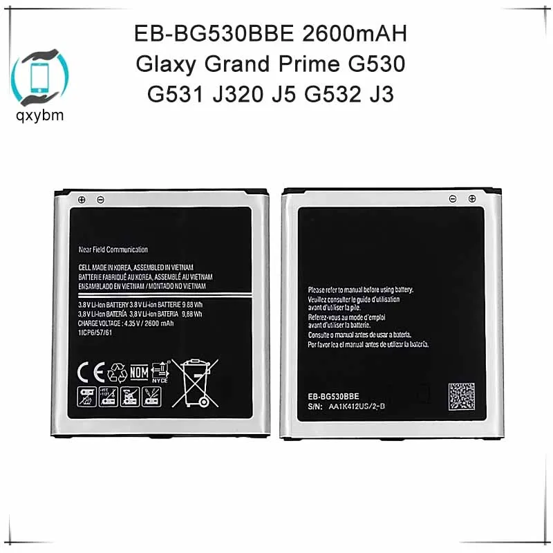 2600 мАч батарея для Samsung Galaxy Grand Prime J5 2015 G530 G5308W G530H G530F G530FZ G531 G5306 G530Y телефонная