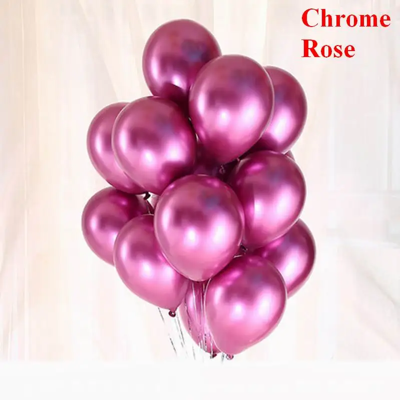 Chrome rose 10 шт. 10 дюймов двойной слой Руди красный бордовый латексные шары металлические надувные воздушные шары Свадьба День Рождения Вечеринка украшения - Цвет: Chrome rose