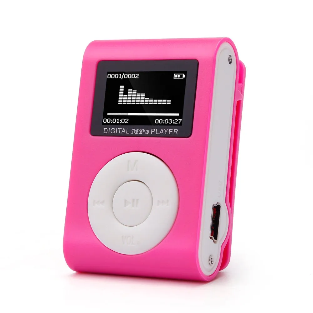 HEYF модный мини mp3 USB MP3 плеер с зажимом и ЖК экраном Поддержка 32 ГБ Micro SD TF кардслик