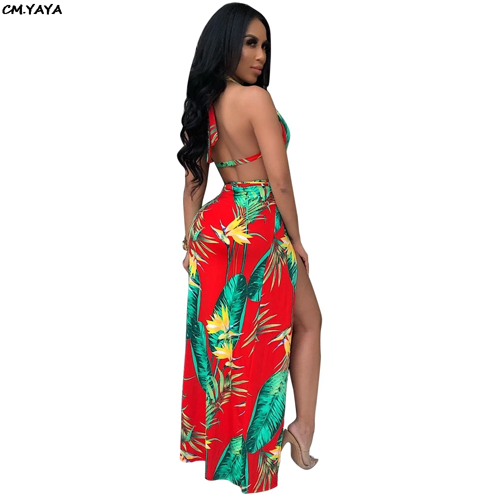 Женское длинное платье с лямкой на шее v образным вырезом и открытой спиной