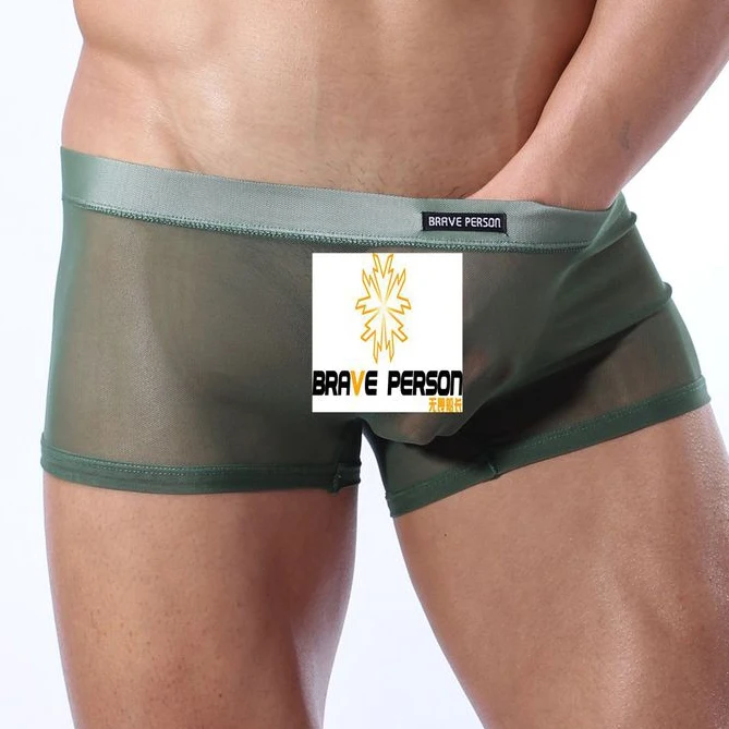 Храбрый Человек модные мужские пикантные прозрачные трусы боксеры экзотические