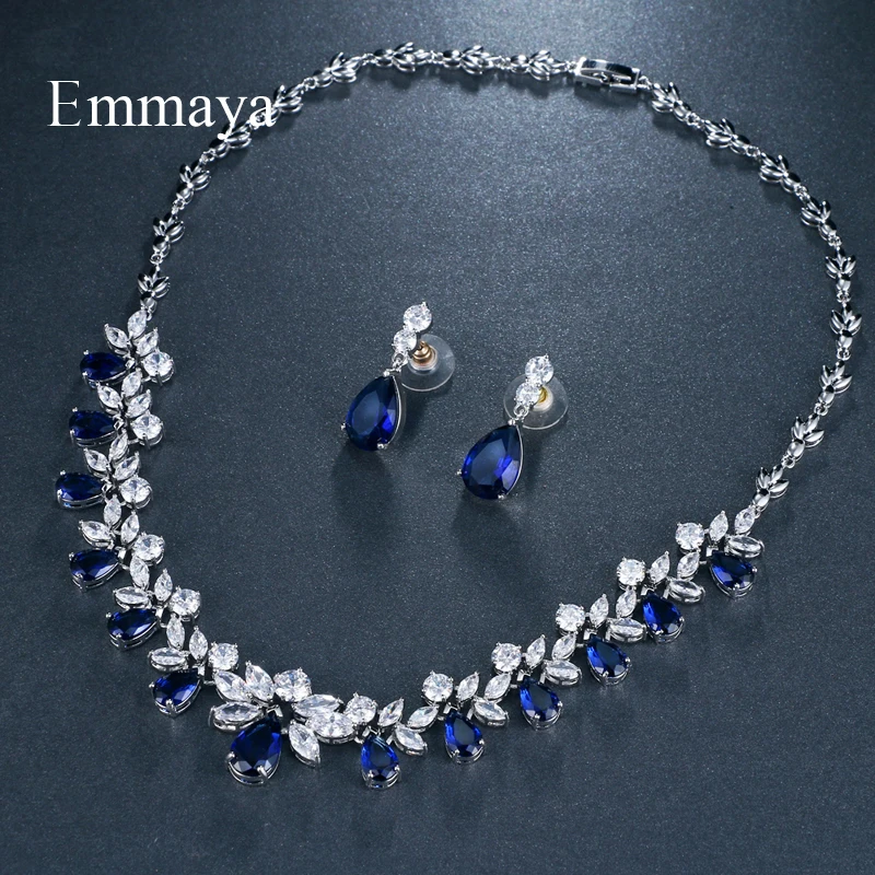 Женский комплект украшений Emmaya белый свадебный с кулоном из кубического