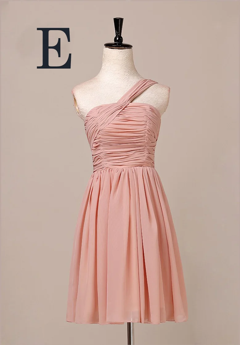NOBLE WEISS Pink Bridesmaid Dress Knee-Length Chiffon Cheap Pleat Party Prom Dresses Vestido De Festa Casamento Dama Honra | Свадьбы и