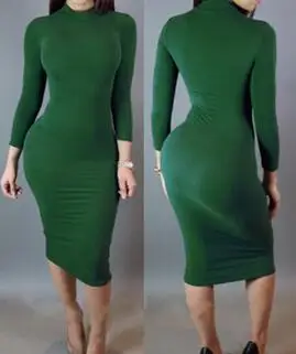 Женское сексуальное Клубное платье карандаш с длинным рукавом и высоким