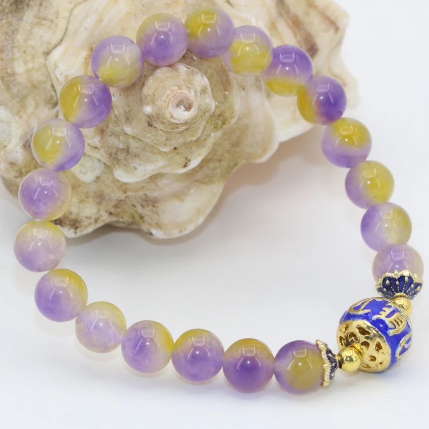 Wholesale price 8mm charms multicolor round jades chalcedony stone beads bracelets earring necklace jewelry set B2685 | Украшения и