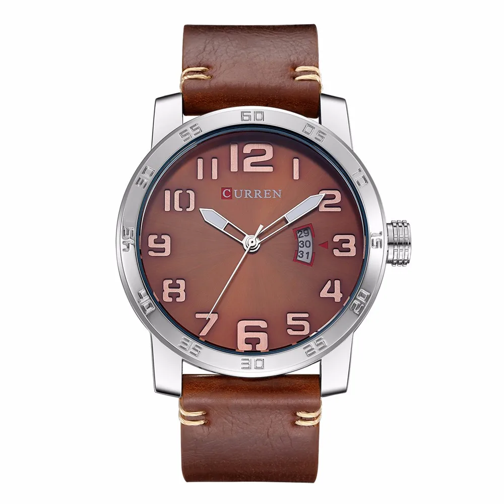 Мужские часы CURREN, брендовые, военные, Reloj, кварцевые, аналоговые, 3D лицо, кожа, армейские, модные часы, спортивные часы, Relogios Masculino