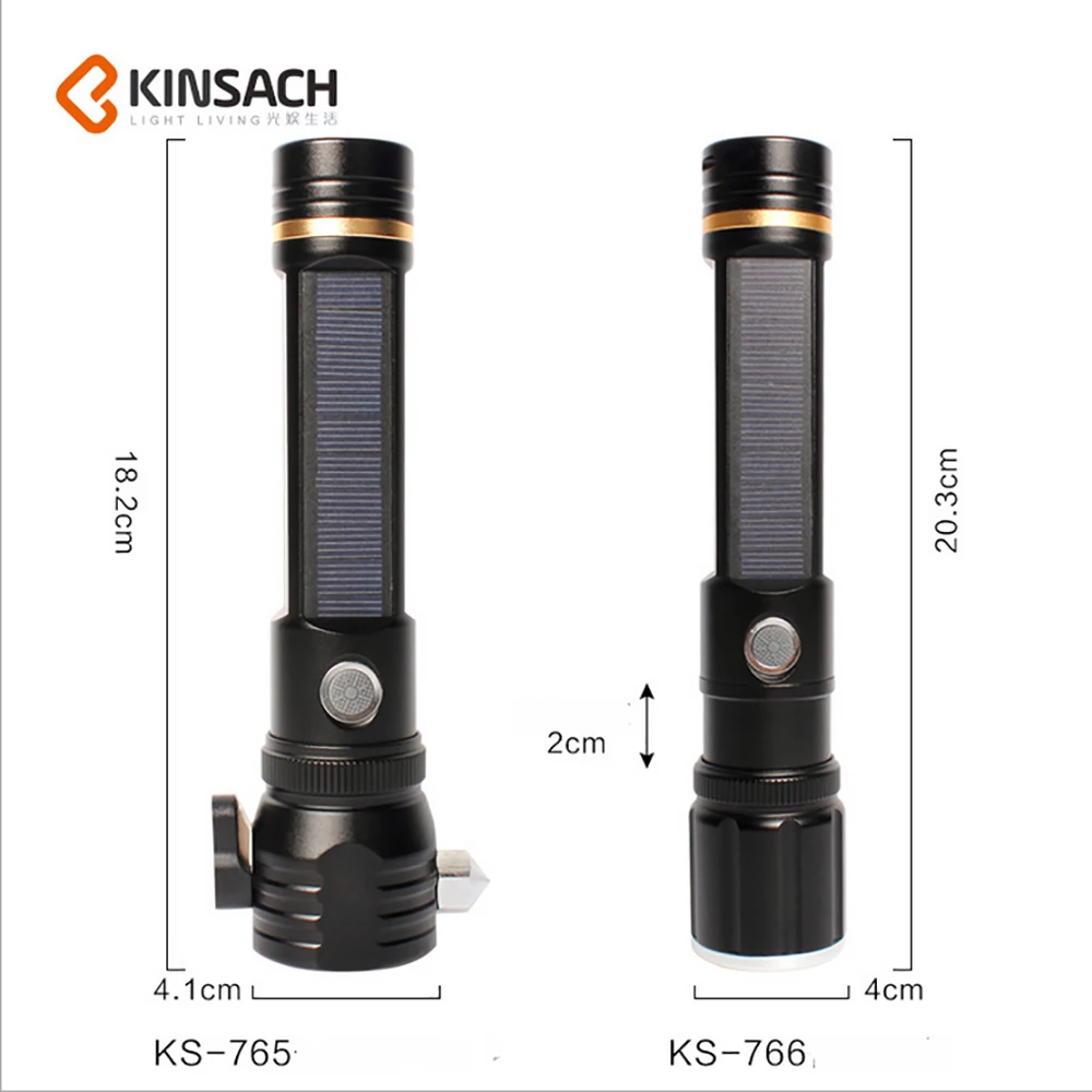Фонарик для солнечной зарядки многофункциональный мощный фонарь аварийный