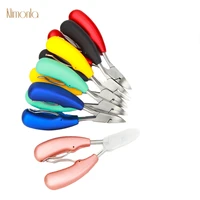 6 colors dead skin shear stainless steel nail art tools for manicure care plastic handle cuticle remover scissors pliers