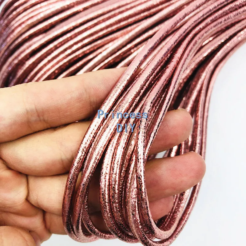Блестящие ювелирные изделия 5 м/лот 3 мм Розовый Шнур для ювелирных изделий