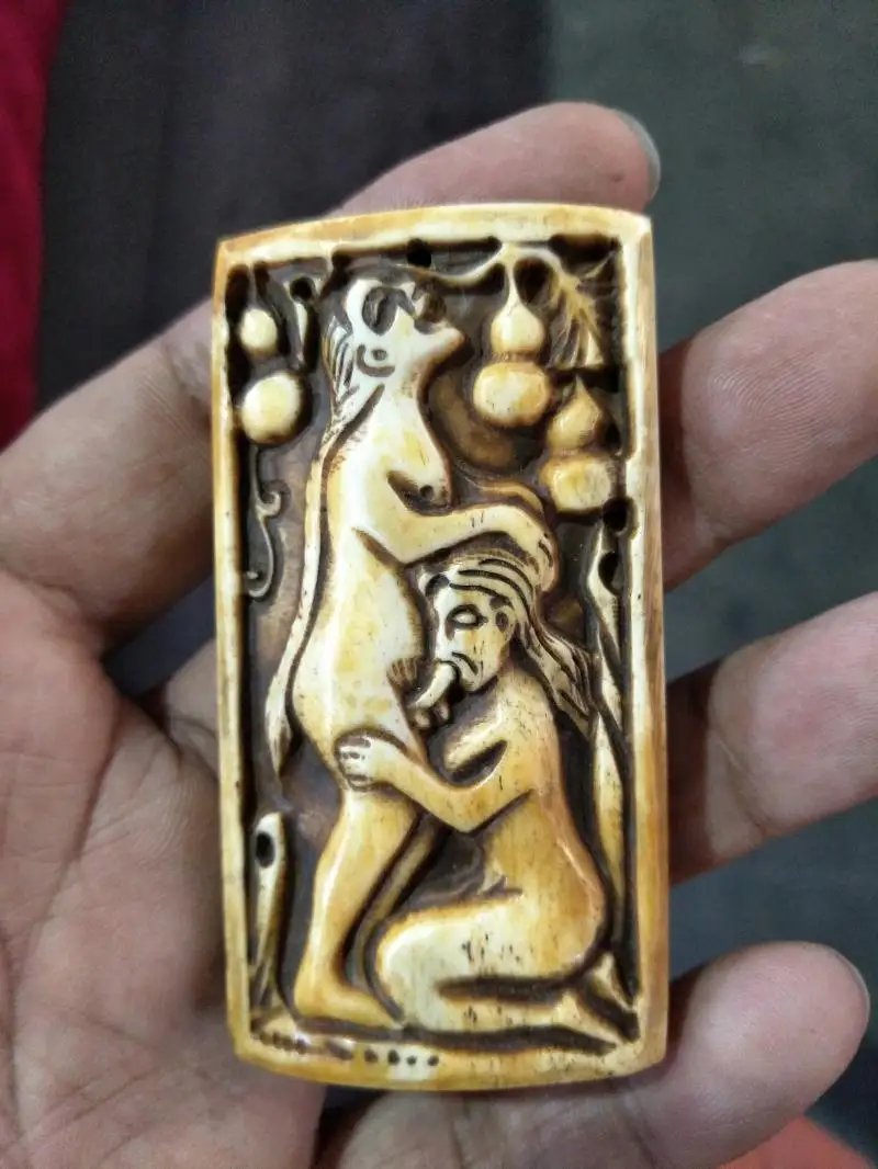 Редкая старая статуя/скульптура QingDyansty bone Love бесплатная доставка|sculpture statue|statue