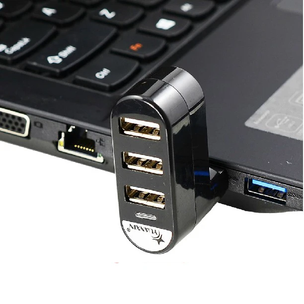 Вращающийся высокое Скорость 3 Порты usb хаб 2 0 USB разветвитель адаптер для