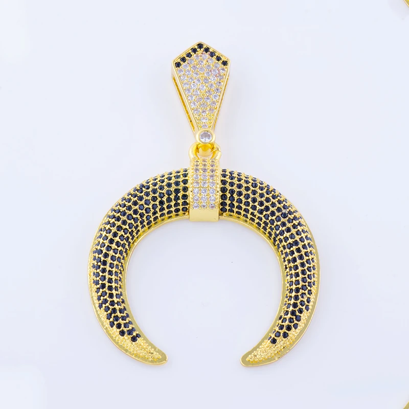 Лидер продаж винтажные Подвески в виде Луны из черного циркона для изготовления