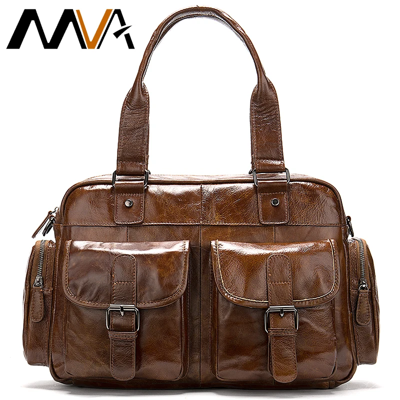 Мужской портфель MVA из натуральной кожи для компьютера/ноутбука/офиса 15 дюймов