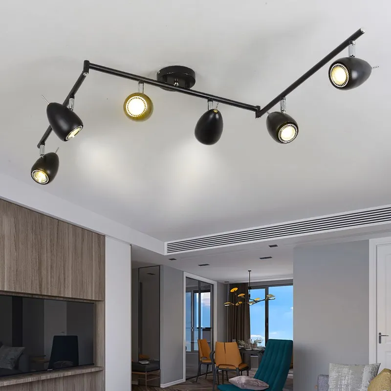 

LED clothing store ceiling light led track spot simple creative living room bar long arm industrial wind ceiling lamp