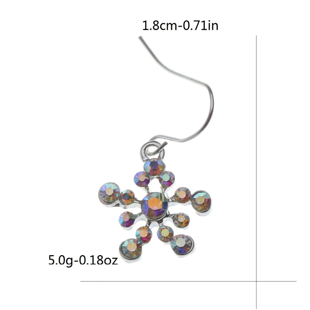 Женские хрустальные серьги-гвоздики для снежной флейки Bijoux, женские серьги-кольца, модные ювелирные украшения
