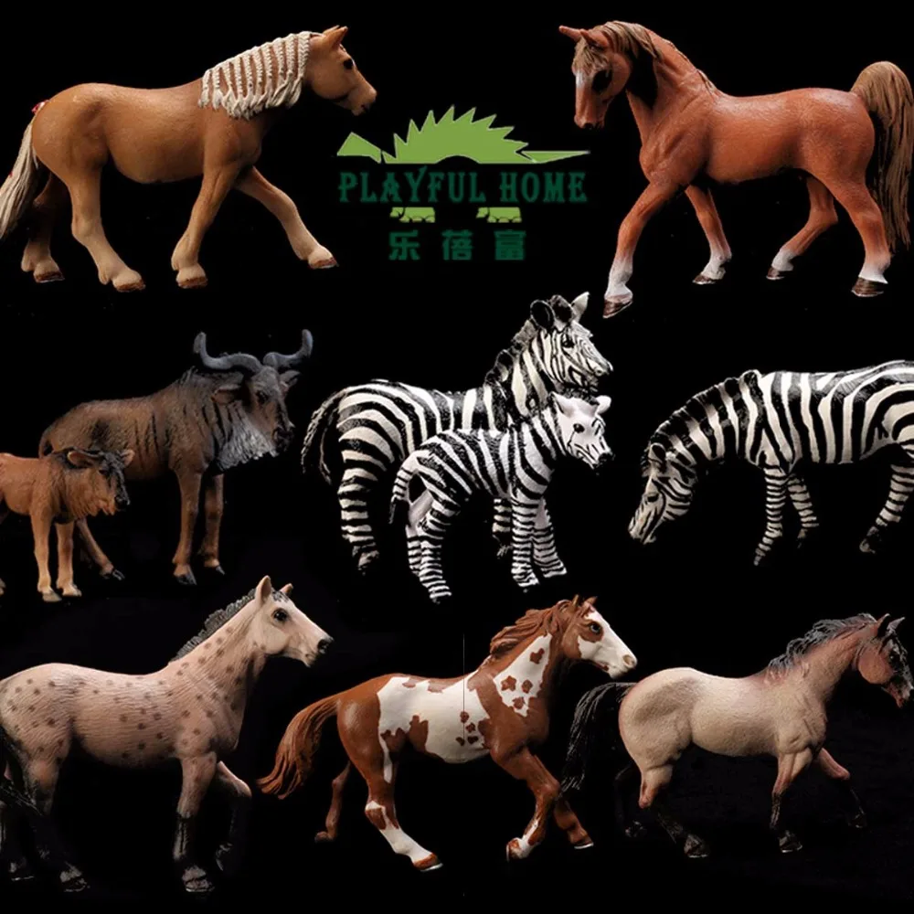 Игривый дома лошадок модель Животные набор моделирования 3D 10 шт. китайский бренд