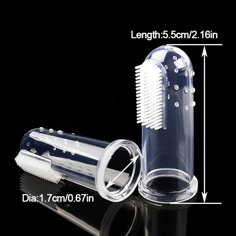 Мягкая Силиконовая зубная щетка на палец для домашних животных чихуахуа Тедди