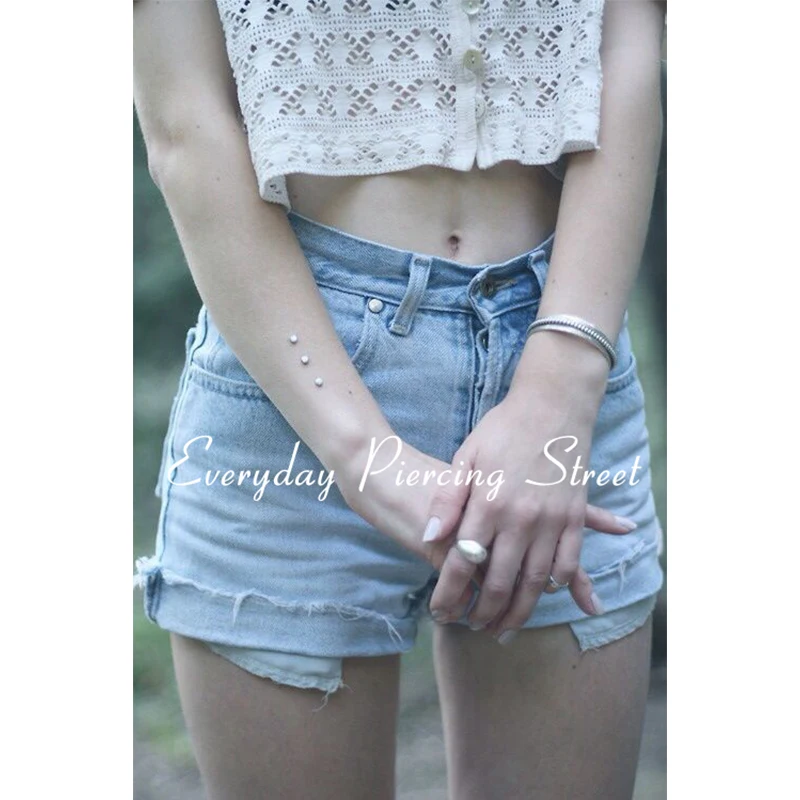 AOEDEJ кристалл сердце микро кожа дайвер кожный Пирсинг из нержавеющей стали Кожный