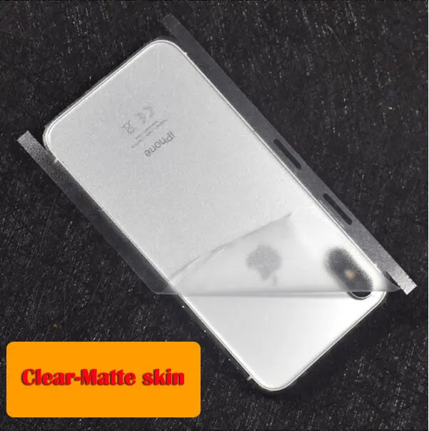 Matte Leather Carbon fiber checker Full protective cover Back edge sides sticker For Iphone X Clear skin protector 50pcs/lots | Мобильные
