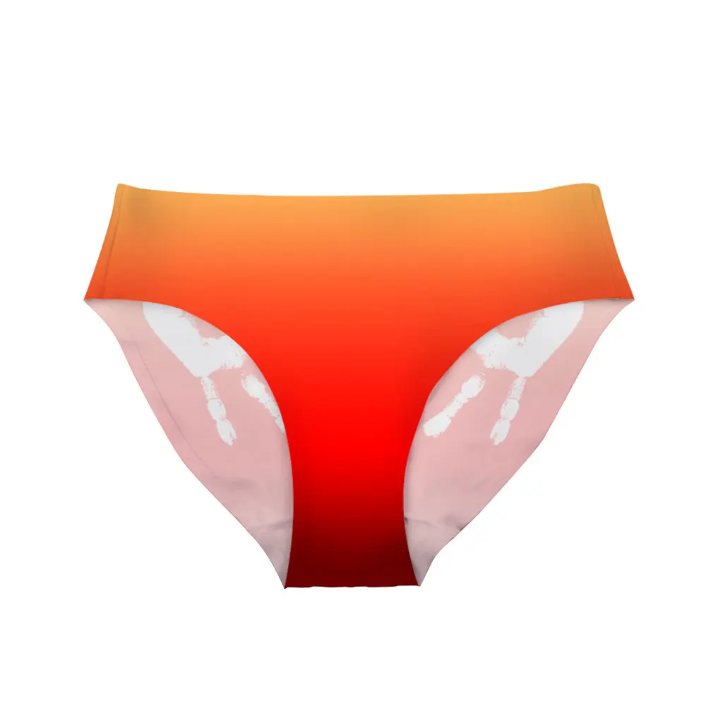 Noisy Designs Wholesale Handprint Printed Female Panties Sexy Underwear Calcinhas Para Mulheres Seamless Briefs Elastic Lingerie |