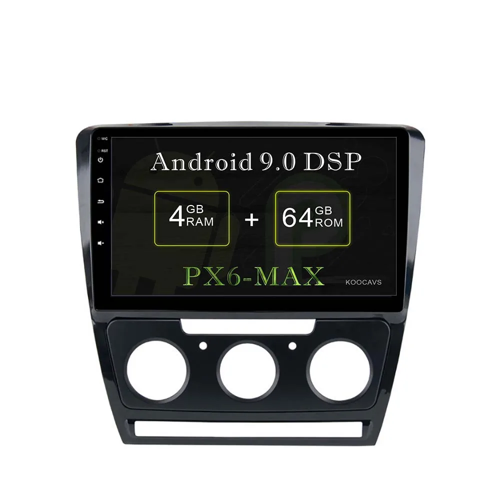 

KOOCAVS 10.2" IPS Android 9.0 Car GPS Radio Player for Skoda Octavia 2007 2008 2009 2010 2011 2012 2013 with 4GB+64G Multimedia