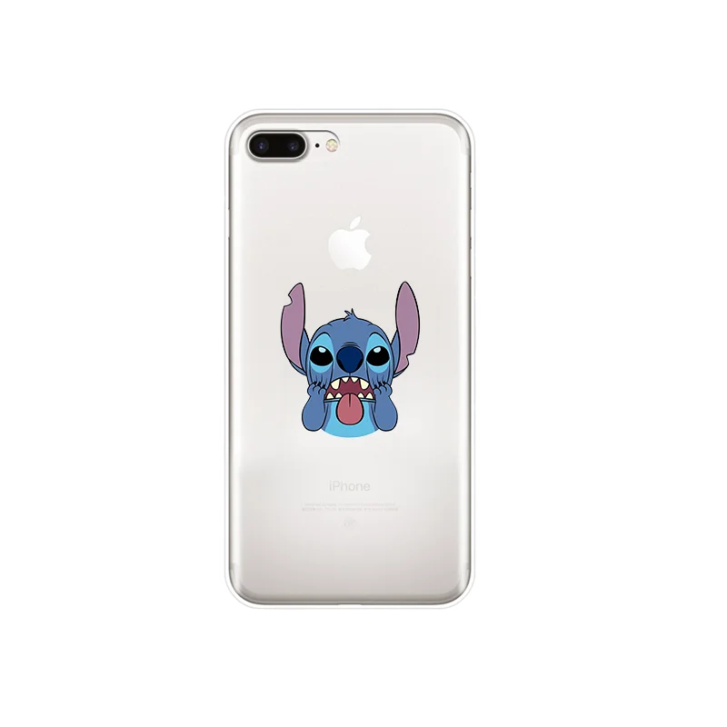 Силиконовый мягкий ТПУ чехол для телефона Disneys Stitch Apple iPhone X XR XS MAX 7 8 7plus 6 6S Plus 5 5S