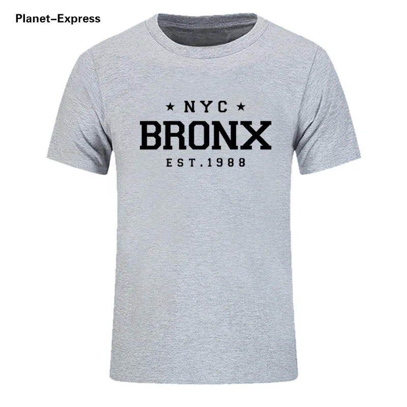 NYC BRONX EST. Футболка с принтом 1988 хлопковая уличная футболка мужская повседневная