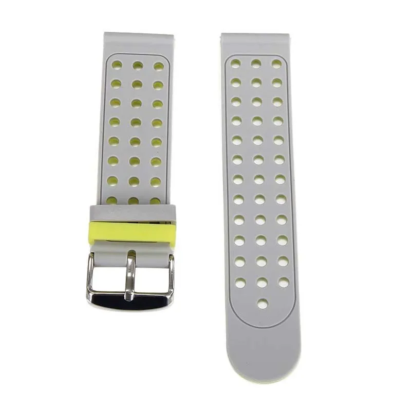 Универсальный сменный силиконовый ремешок для часов 20 мм двухцветное круглое