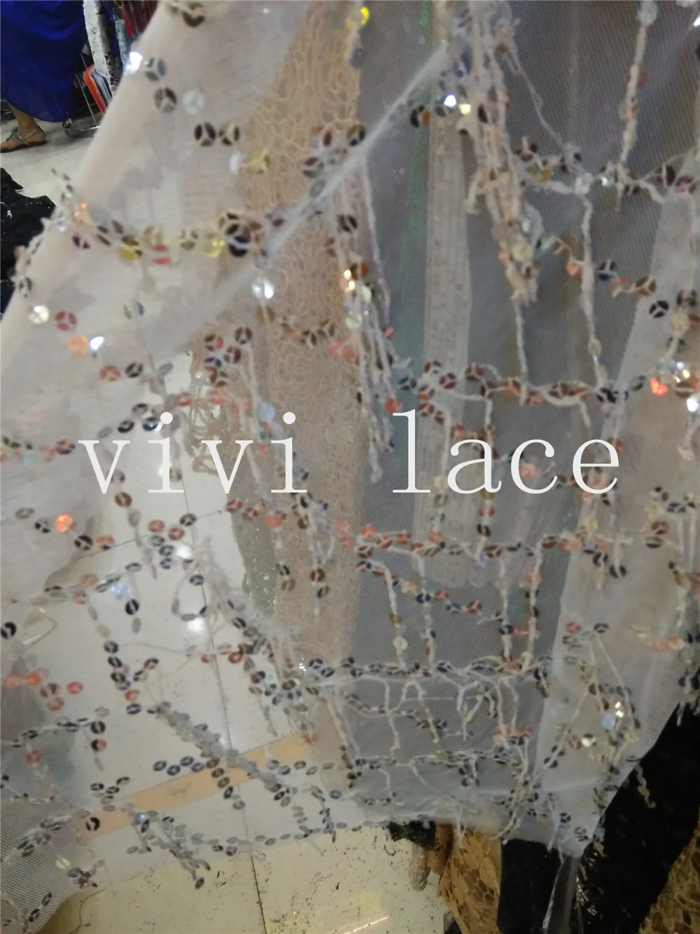 Акция на акции! XH816 Серебряная кисточка с вышитыми блестками Кружевная Сетка