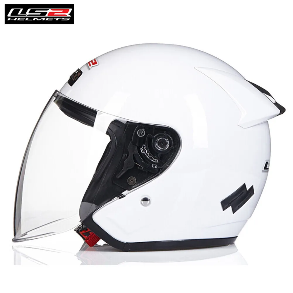 LS2 мотоциклетный шлем с открытым лицом, скутер Capacete Casque, шлем для мотошлемов, шлем для мотоцикла Kask, мотоцикл Ciclista - Цвет: Белый