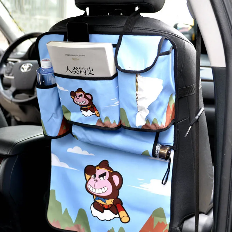 Мультяшные Чехлы для задних сидений автомобиля сумки телефона книги стакана