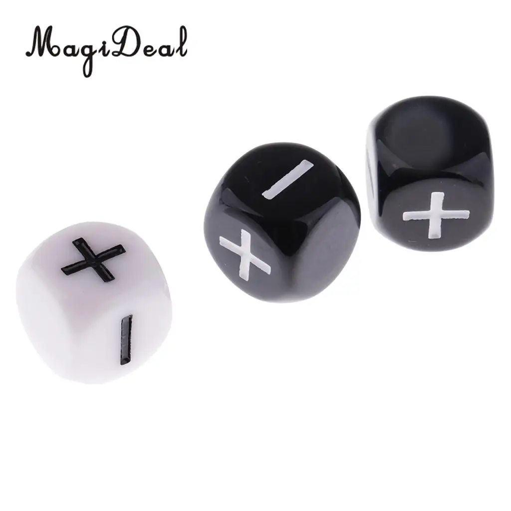 10 шт. пластиковые 6 сторонние игральные кости минус плюс D6|plastic dice|high quality diceparty dice |