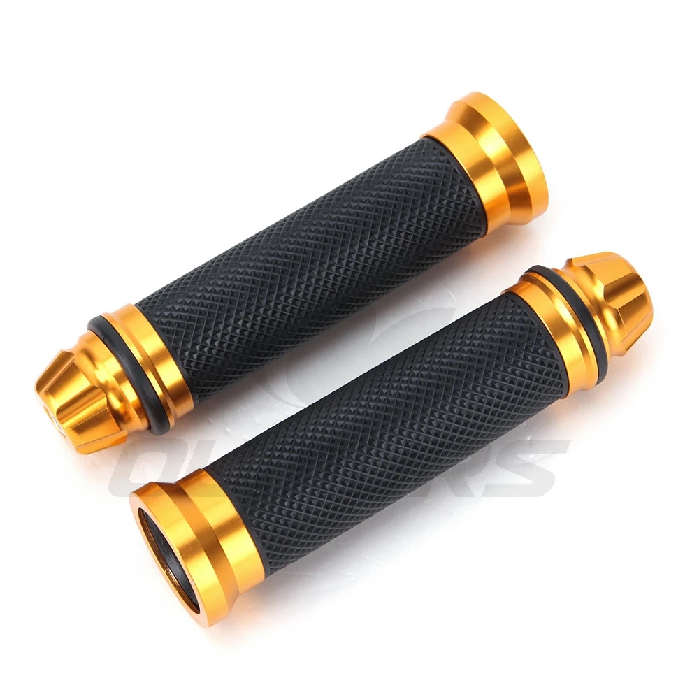

OUMURS Motorcycle Handle Grips Rubber Carved Universal For Dirt Pit Bike Motocross Handgrips Golden For Honda kawasaki Yamaha