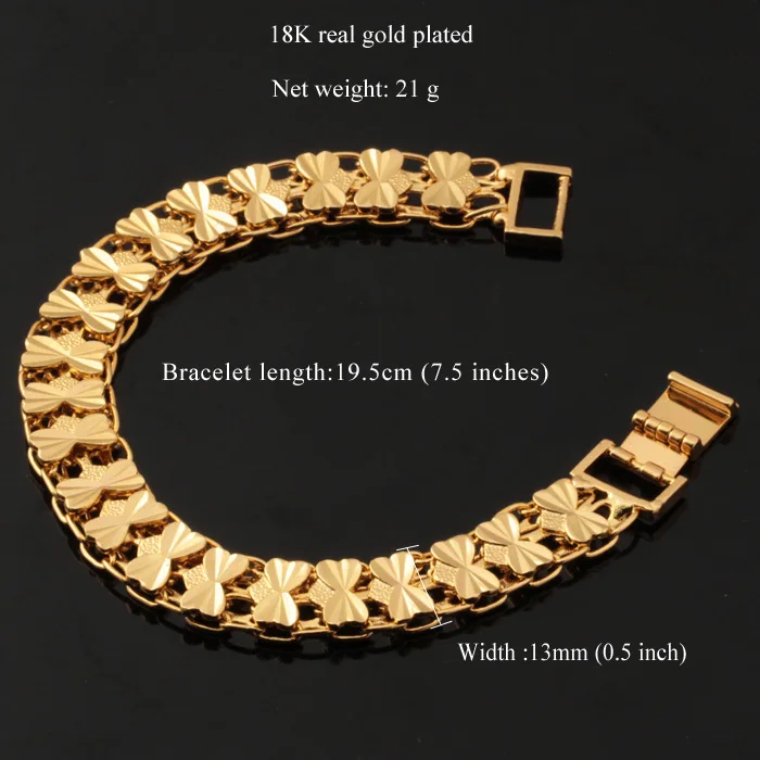 U7 новые модные золотые ювелирные изделия браслет с сердцем и звеньями H463 |