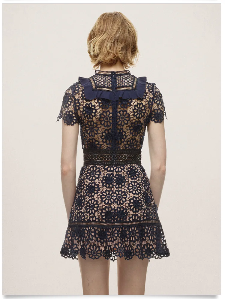 Фото 2019 Newest Europe Runway Lace Hollow Out Womens Mini Dress Vestidos Bodycon Short-Sleeve High Quality Self Portrait Dresses Женская 2019 Newest Europe Runway Lace Hollow Out Womens Mini Dress Vestidos Bodycon Short-Sleeve High Quality Self Portrait Dresses Женская