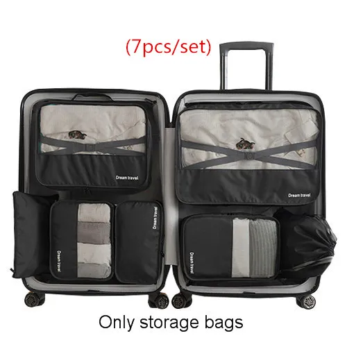 Black Travel Bag Дорожная косметичка для туалетных принадлежностей, чехол для гардероба, органайзер, кабель, провод, чехол, нижнее белье, обувь на молнии, для хранения багажа, аксессуары - Цвет: Black Travel Bag