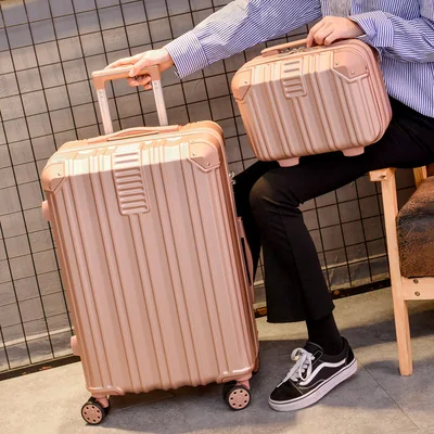 luggage and handbag Женский чехол для путешествий 2" 24" дюймов, сумка для багажа с косметическим чехлом, чехол на колесиках - Цвет: luggage and handbag