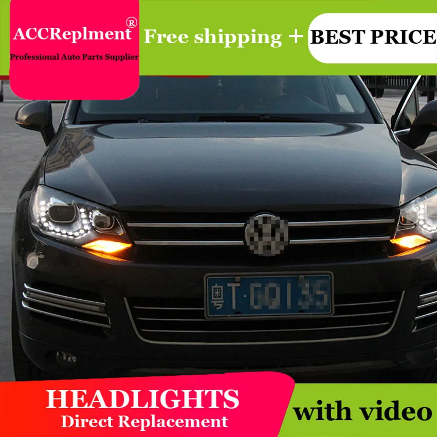 Авто. PRO фары для vw touareg 2011 2015 стайлинга автомобилей bi xenon объектива светодиодный