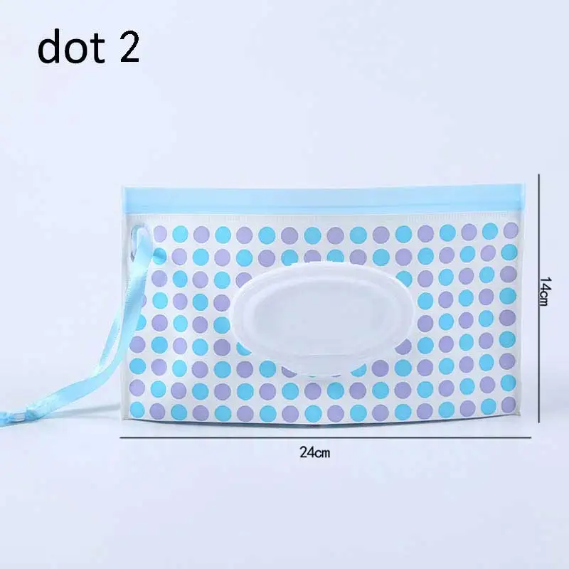 dot 2 Мультфильм печати детские влажные салфетки мешок многоразовые влажные салфетки крышка контейнер для влажных салфеток уход за кожей ребенка путешествия салфетки мешок - Цвет: dot 2