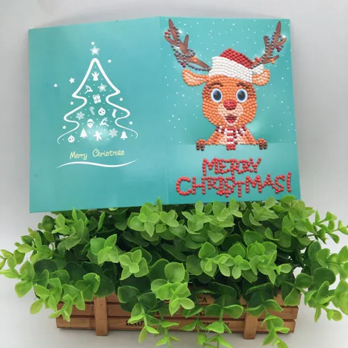 5d алмазная картина kerstkaarten на заказ eigen foto мультфильм Санта-Клаус С Рождеством поздравительные открытки Рождественские открытки - Цвет: 3