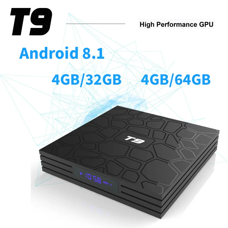 T9 Смарт ТВ бокс Android 8 1 SUNVELL 4 ГБ 32 64 Гб Rockchip RK3328 1080P H.265 4K Netflix YouTube PK H96 MAX
